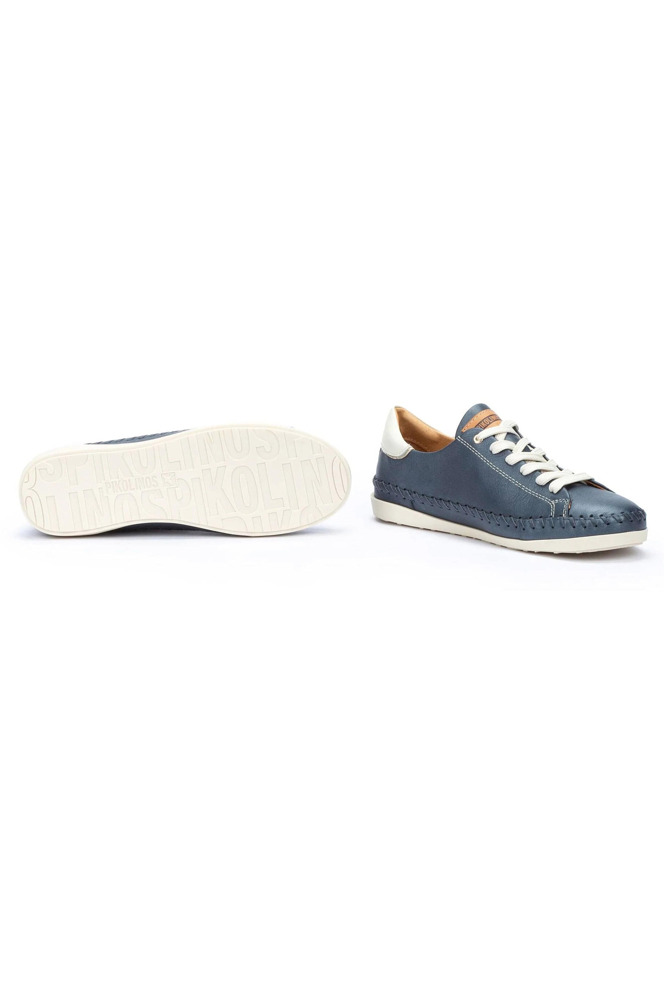 Pikolinos Soller Leather Trainers with Elastic Laces - Blue