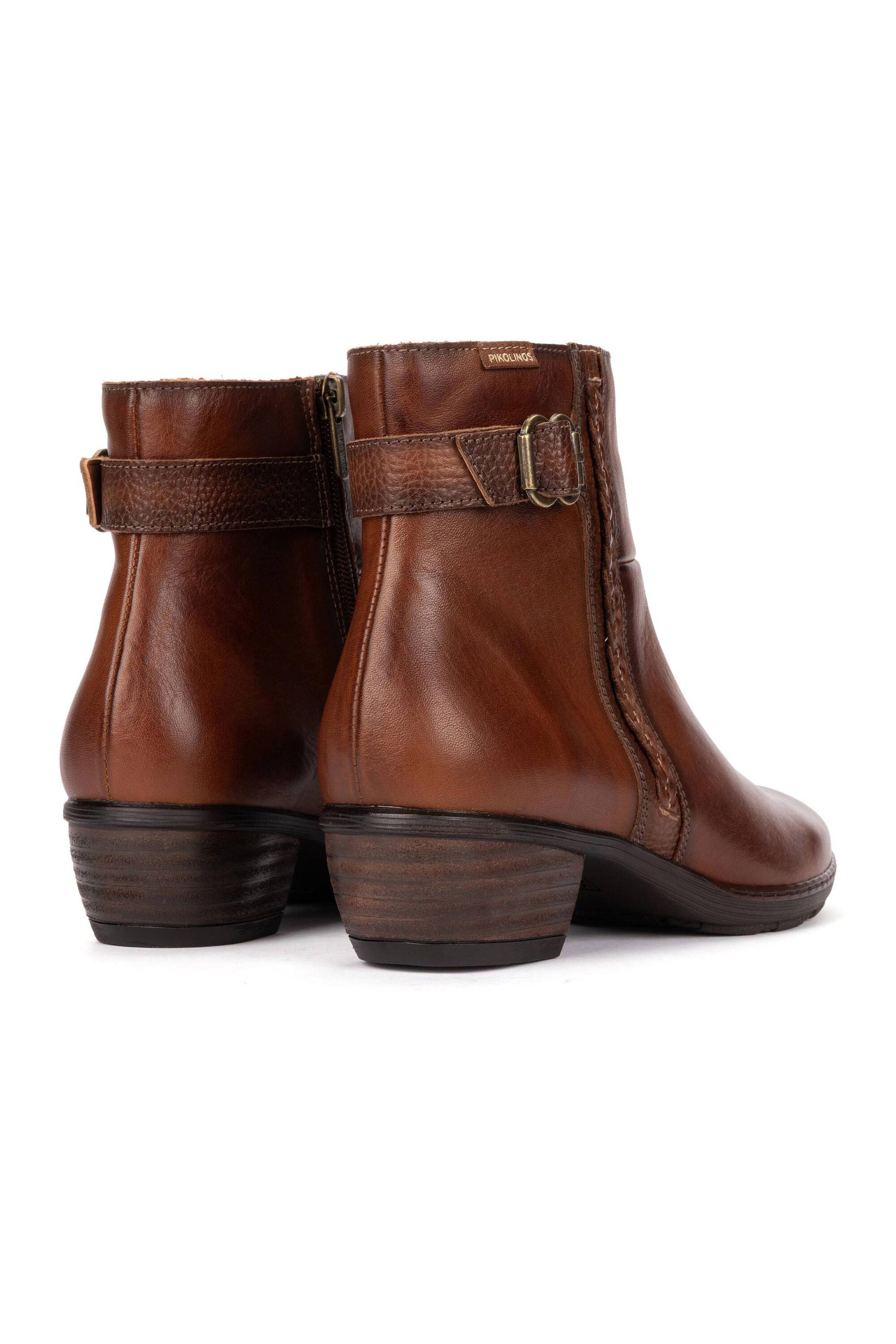 Pikolinos Utiel Leather Heeled Ankle Boots - Cuero