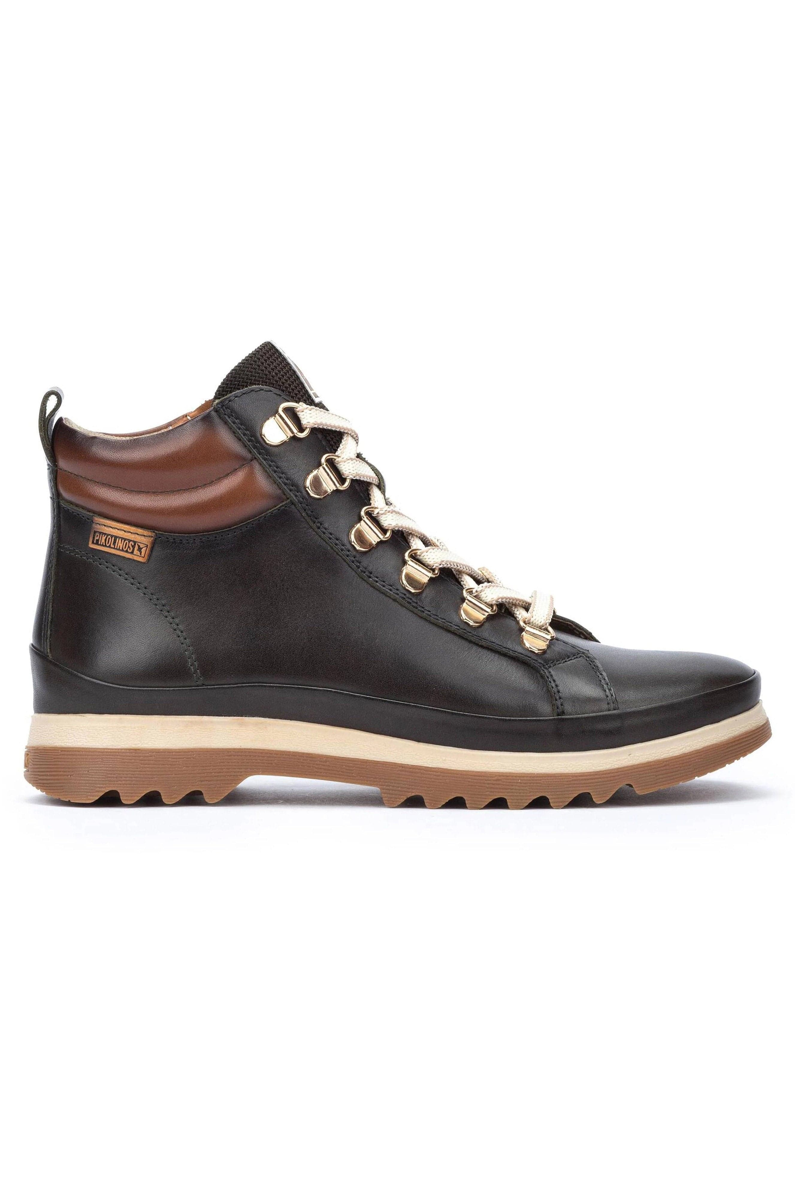 Pikolinos Vigo Leather Lace Up Ankle Boots - Forest