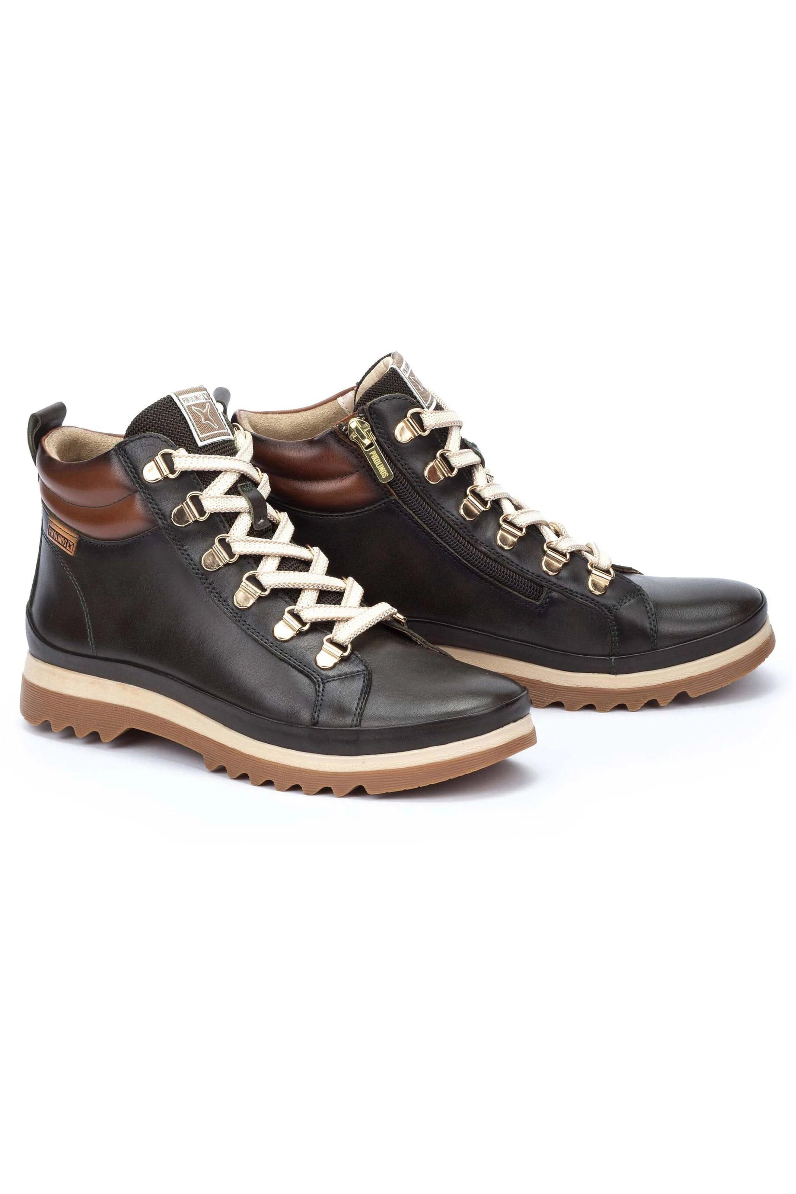 Pikolinos Vigo Leather Lace Up Ankle Boots - Forest
