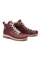 Pikolinos Vigo Leather Lace-Up Ankle Boots With  Zip - Arcilla