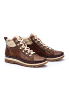Pikolinos Vigo Leather Lace-Up Ankle Boots With  Zip - Topo