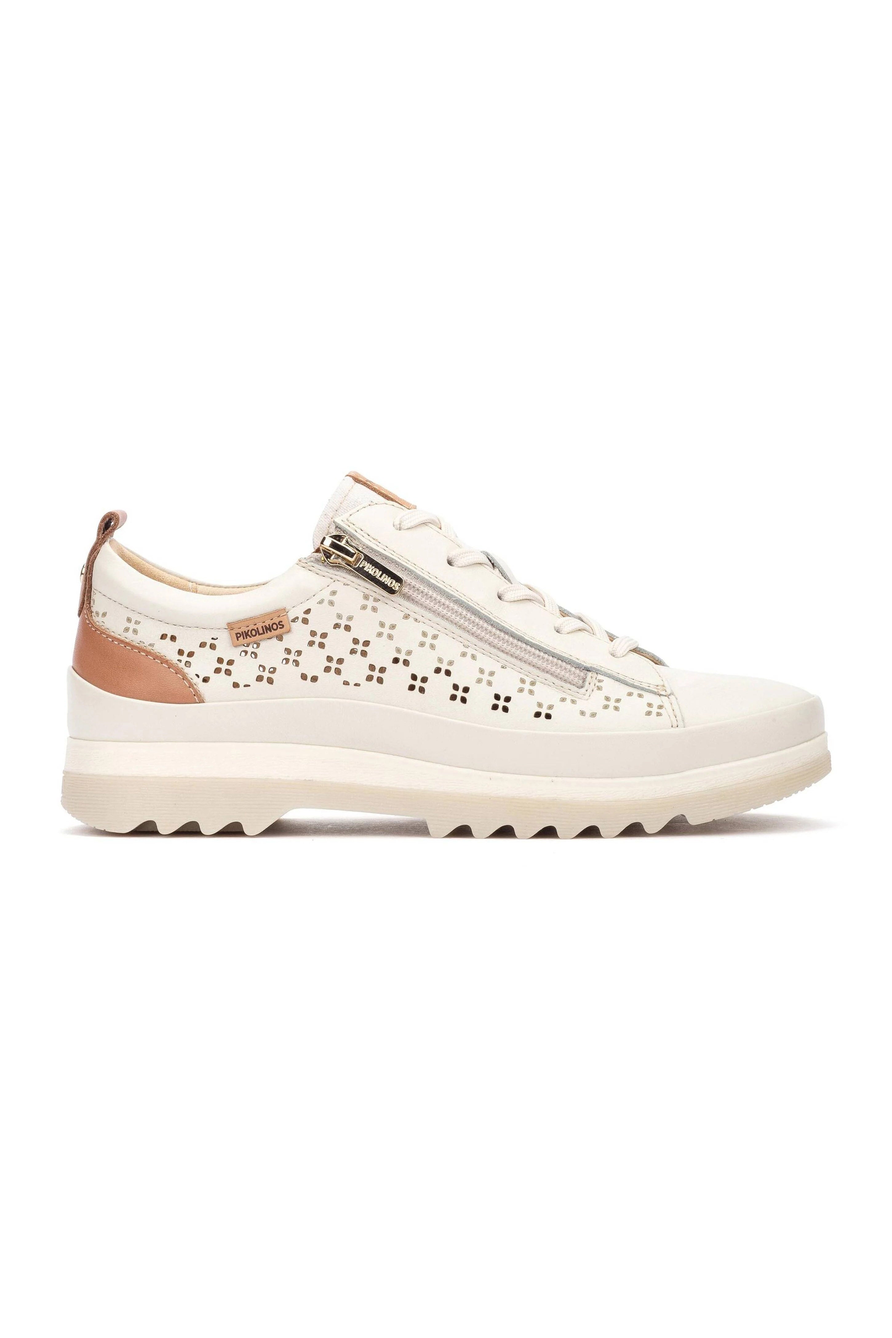 Pikolinos Vigo Leather Side-Zip Trainers - Nata