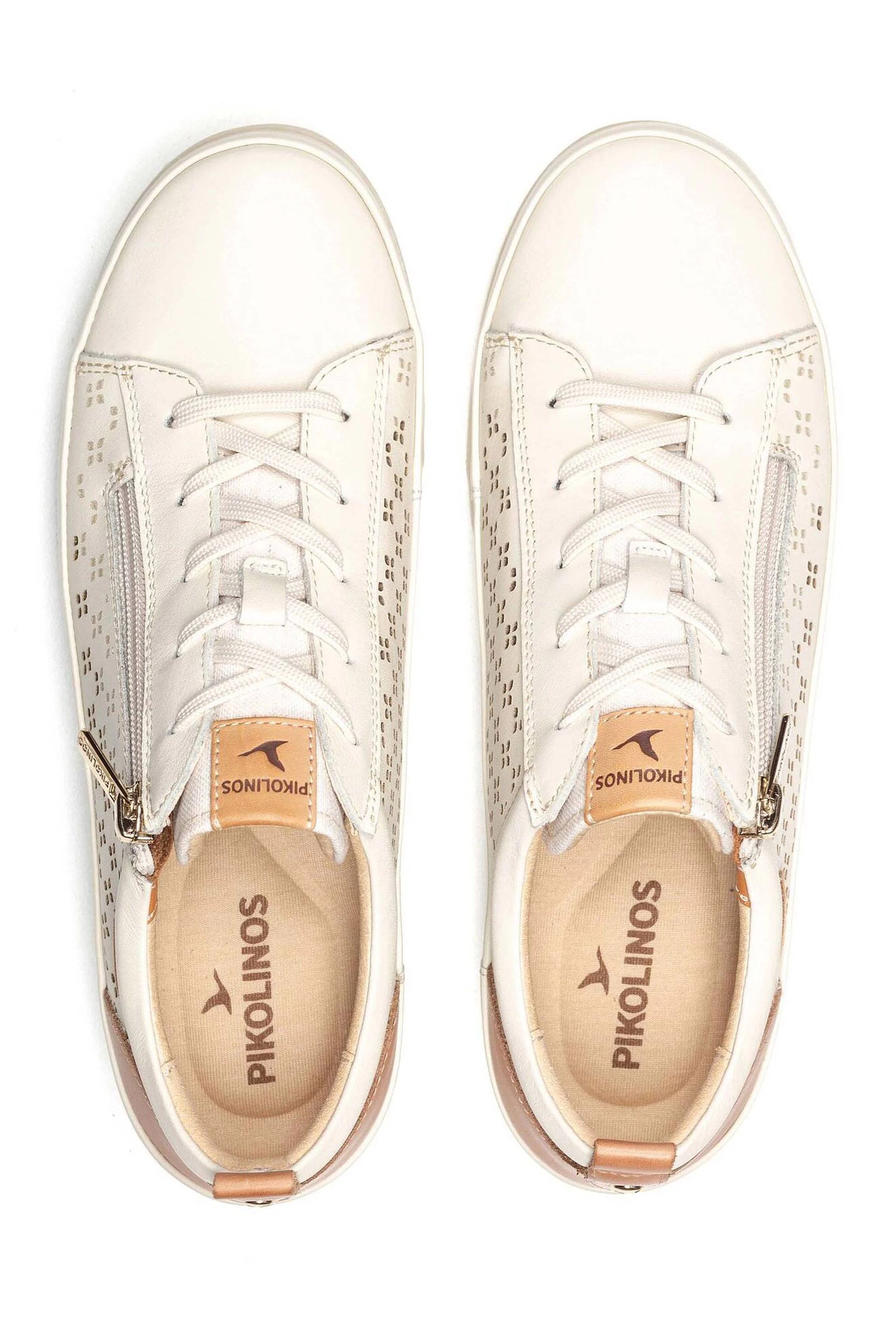 Pikolinos Vigo Leather Side-Zip Trainers - Nata