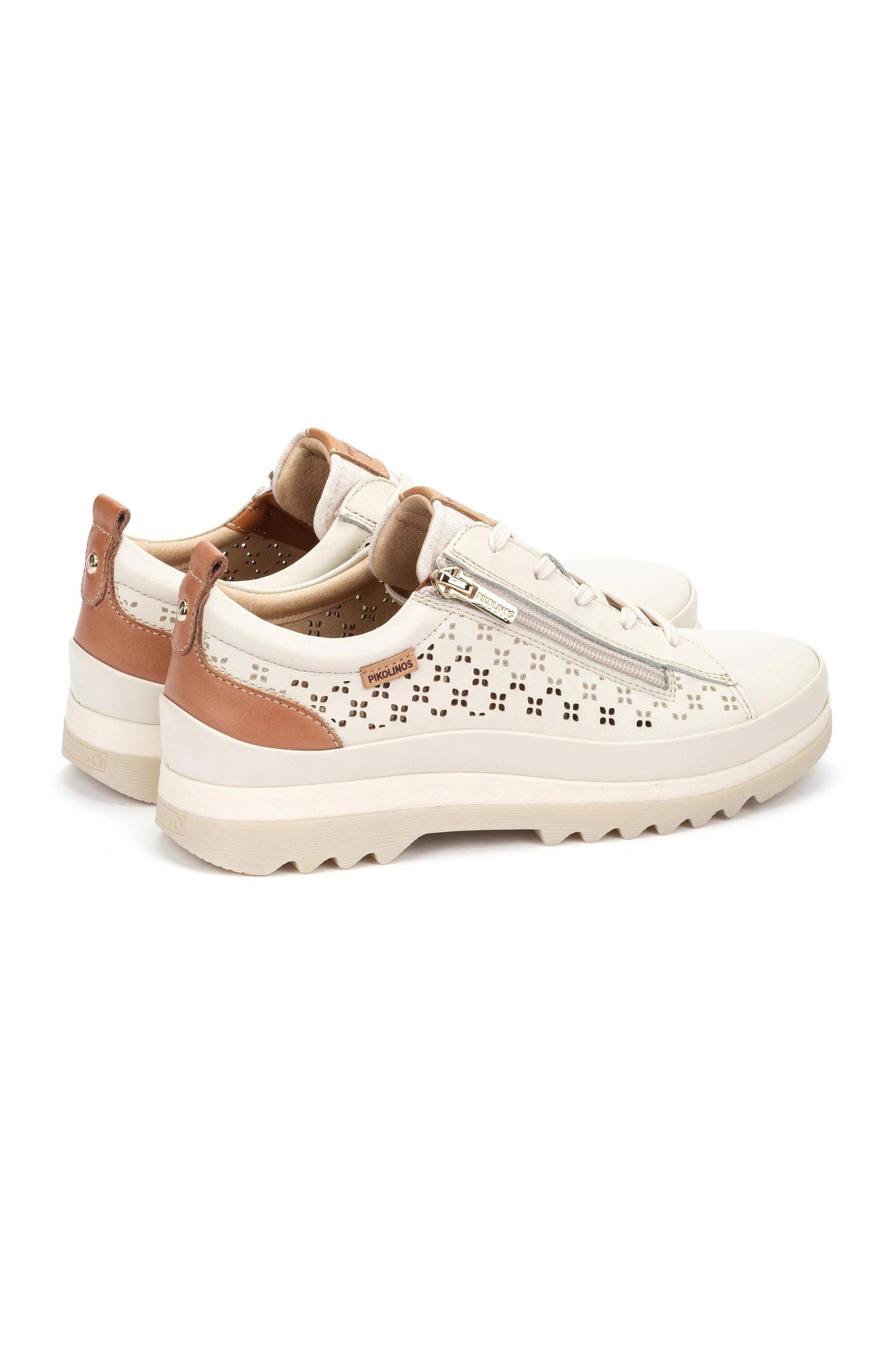Pikolinos Vigo Leather Side-Zip Trainers - Nata
