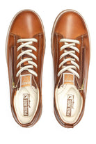 Pikolinos Vigo Leather Trainers with Lace and Zip - Brandy