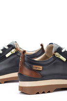 Pikolinos Vigo Leather Trainers with Lace and Zip - Ocean
