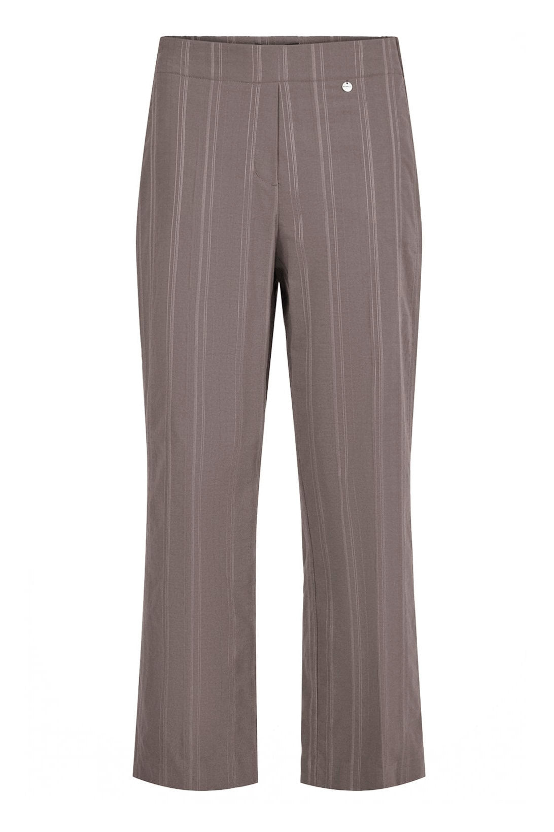 Robell Anna 09 27" Seersucker Ankle Grazer Trousers - Almond Brown