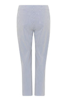 Robell Bella 09 Seersucker Stripe Ankle Grazer Trousers - Liberty Blue