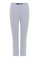 Robell Bella 09 Seersucker Stripe Ankle Grazer Trousers - Liberty Blue
