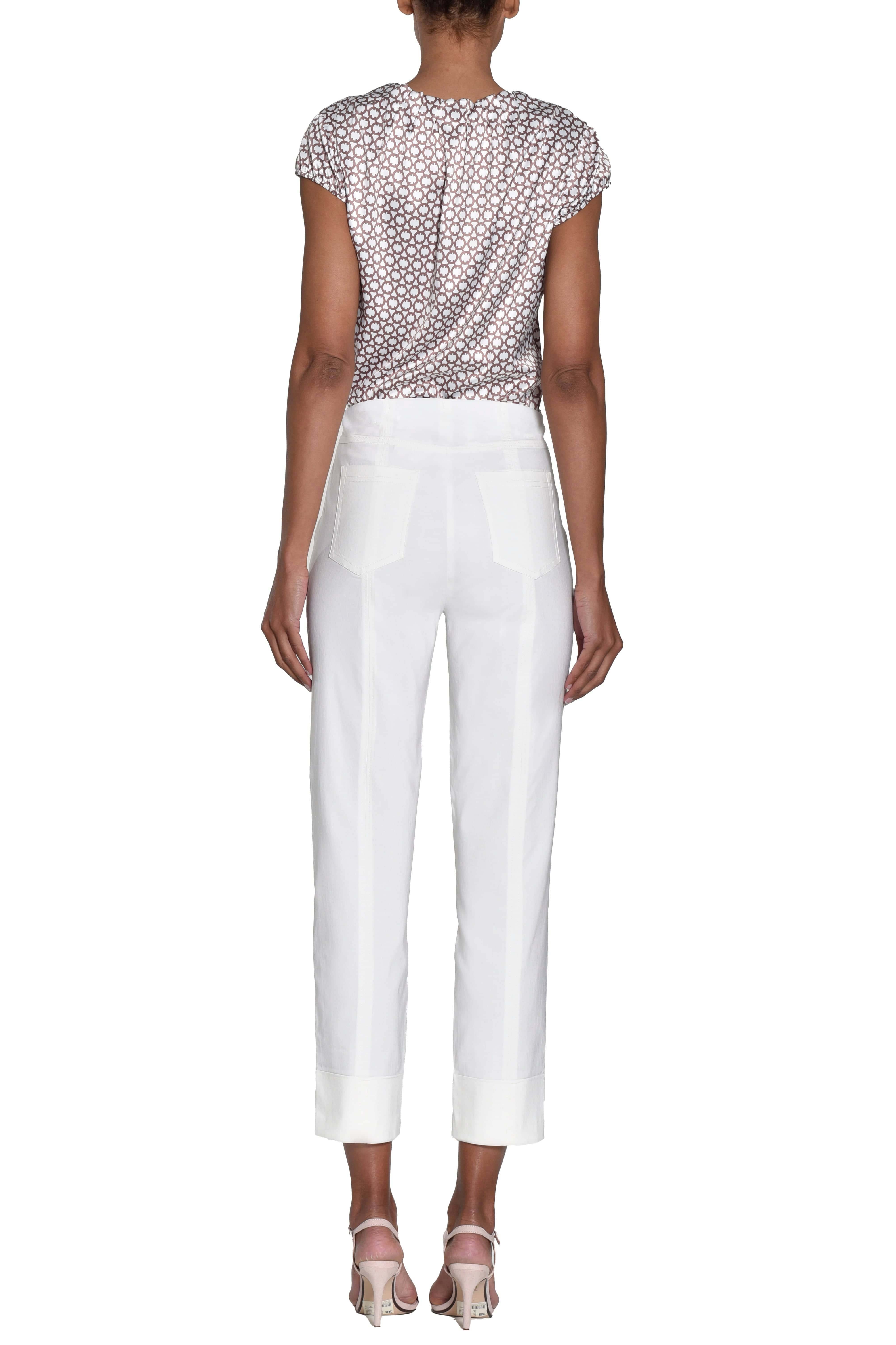 Robell Bella 09 Slim Ankle Grazer Trousers - Cream