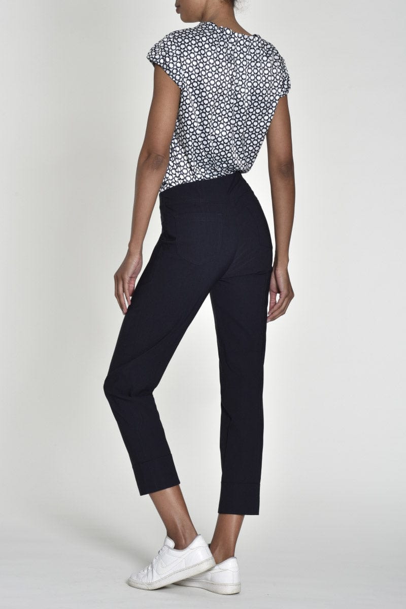 Robell Bella 09 Slim Ankle Grazer Trousers - Navy