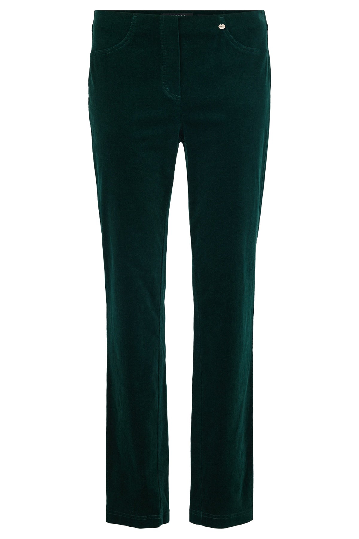 Robell Bella 29" Fine Needlecord Trousers - Dark Green