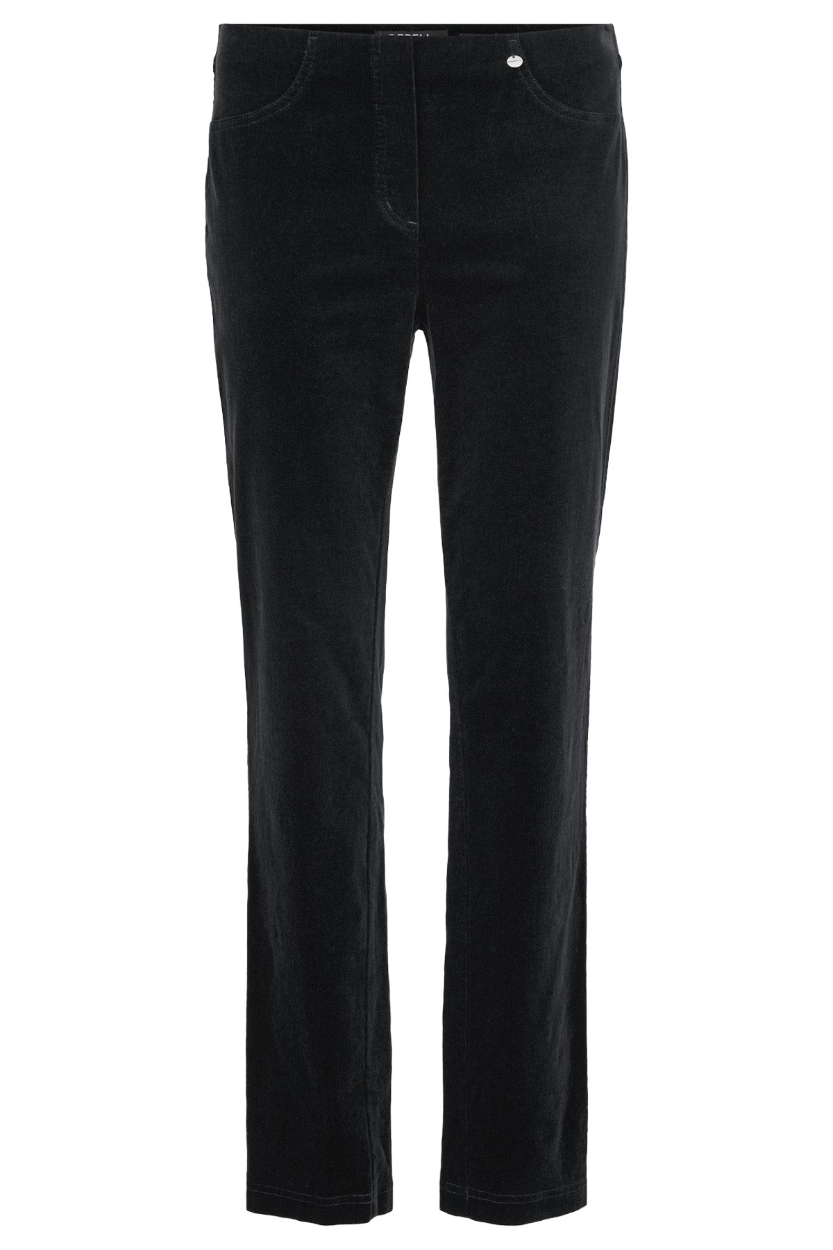 Robell Bella 29" Leg Fine Needlecord Trousers - Black