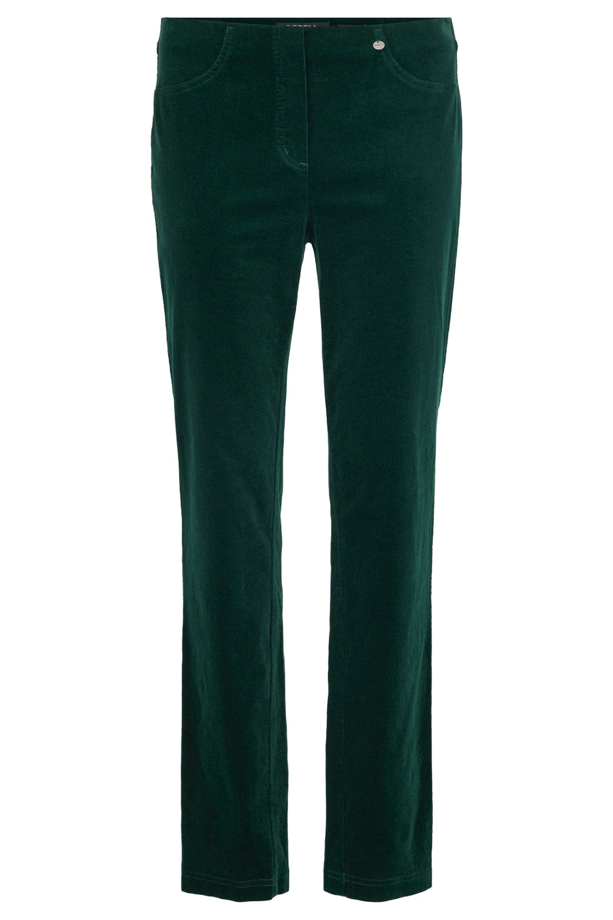 Robell Bella 29" Leg Fine Needlecord Trousers - Dark Green