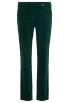 Robell Bella 29" Leg Fine Needlecord Trousers - Dark Green