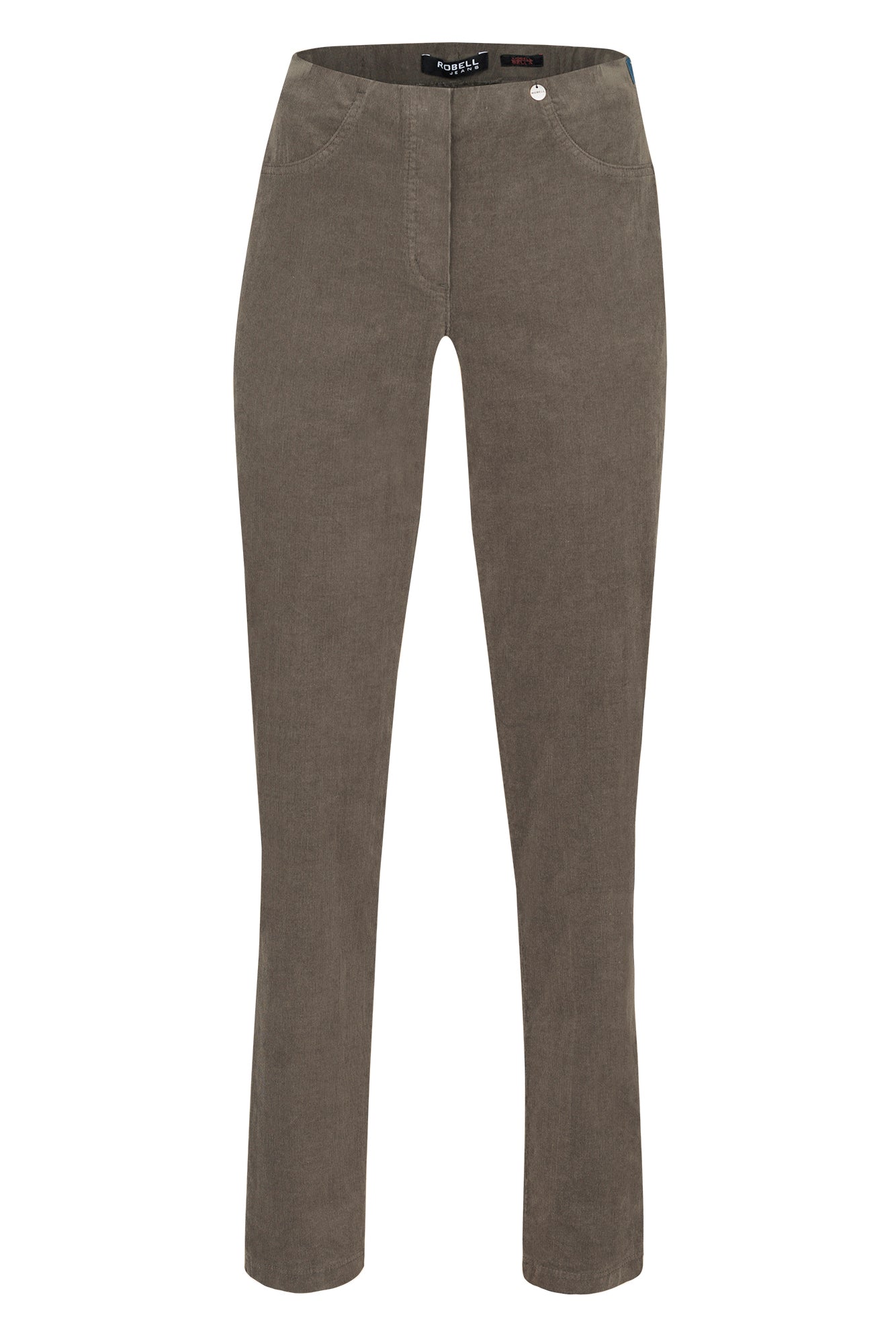 Robell Bella 29" Leg Fine Needlecord Trousers - Taupe
