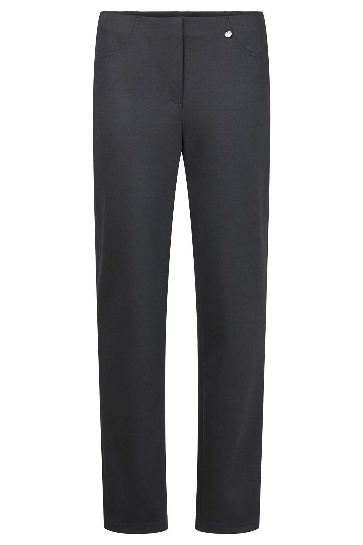 Robell Bella 31" Leg Wool Blend Winter Weight Trousers - Black