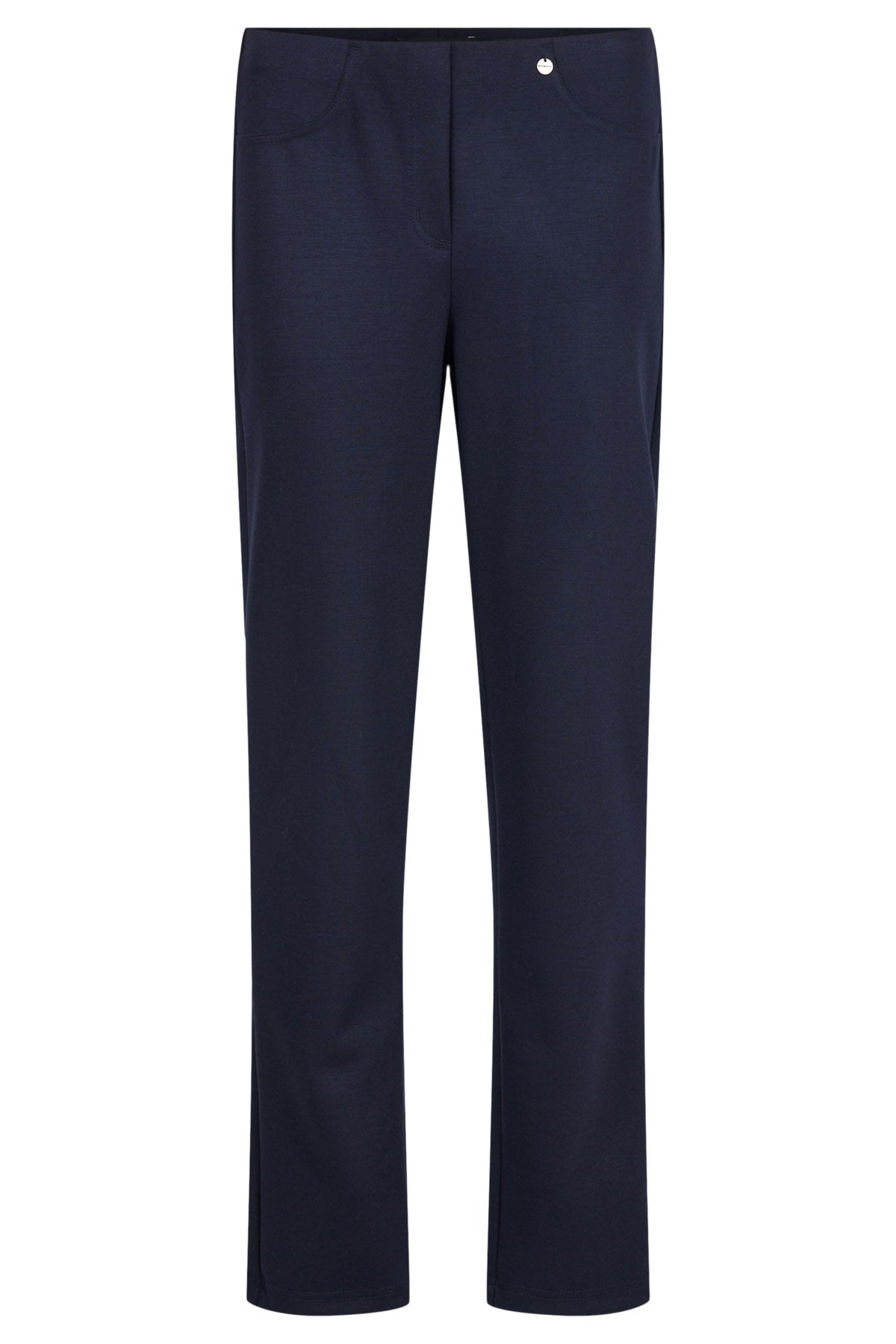 Robell Bella 31" Leg Wool Blend Winter Weight Trousers - Navy