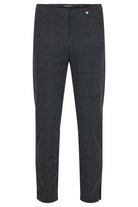 Robell Rose 09 27" Leg Check Trousers - Dark Grey