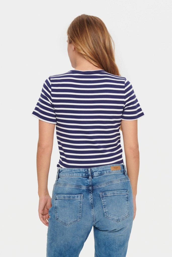 Saint Tropez Aster Stripe T-Shirt - Patriot Blue