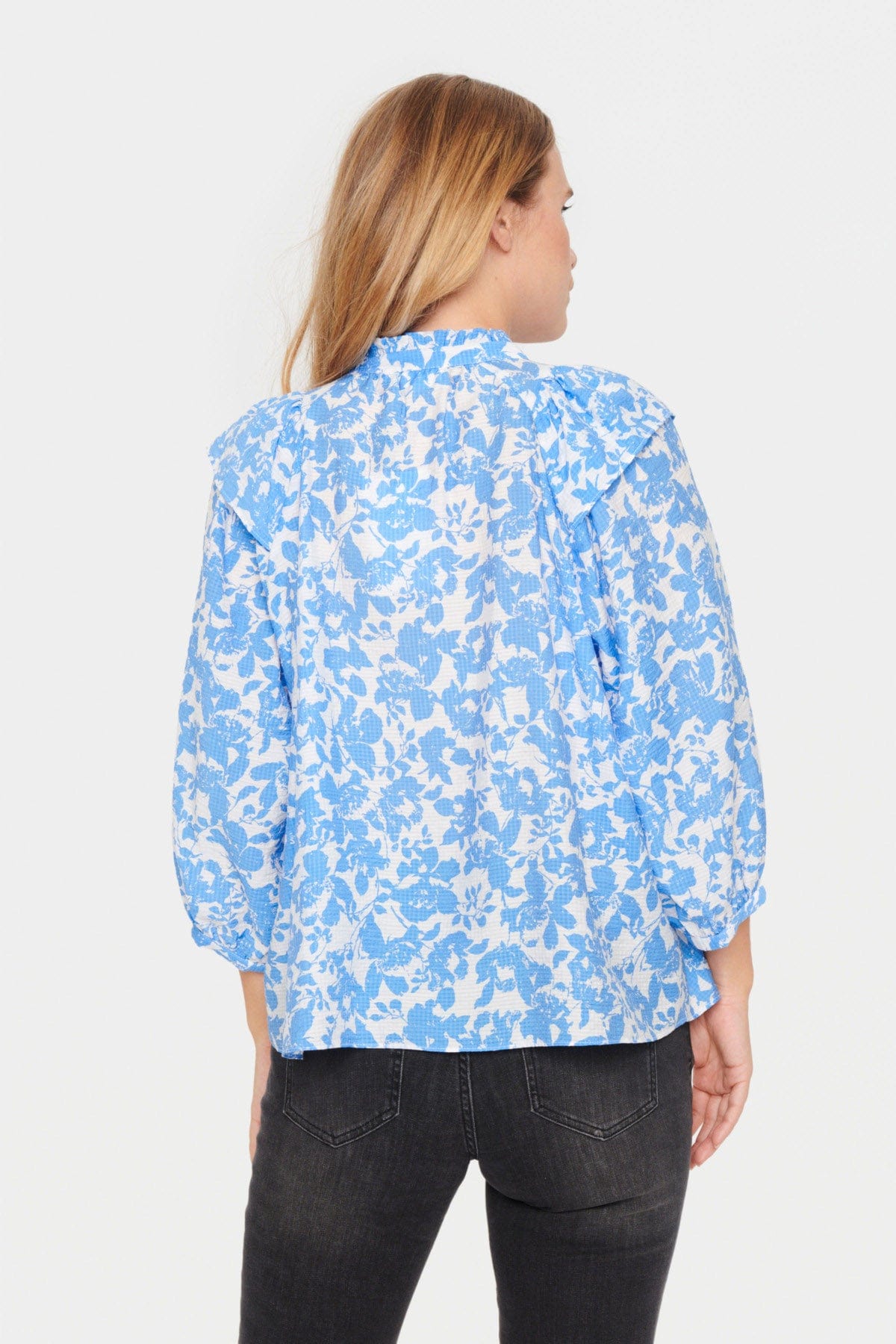 Saint Tropez Daphne Printed Blouse - Ultramarine Porcelain Blooms