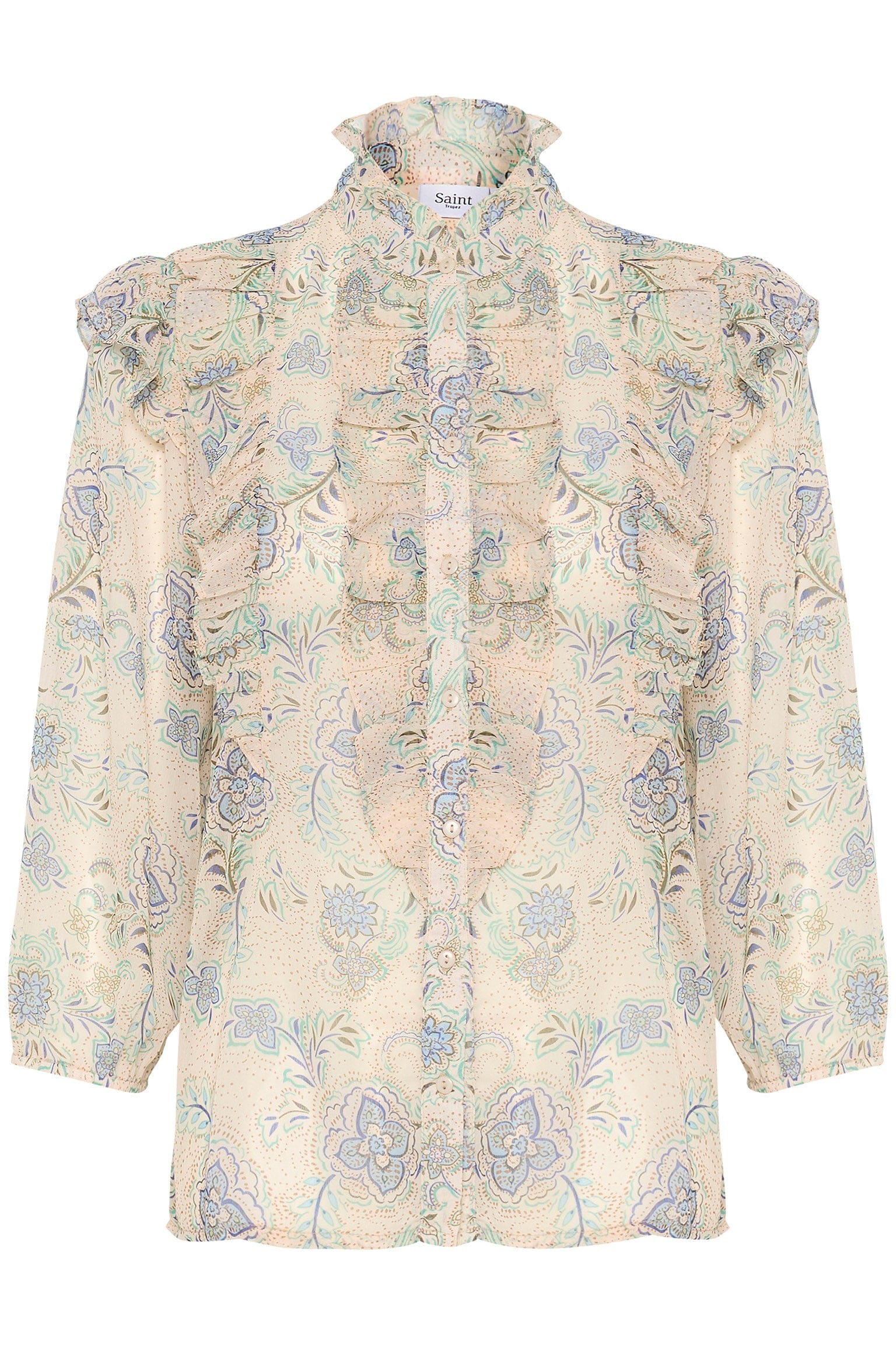 Saint Tropez Doja Printed Blouse  - Creme Vintage Paisley