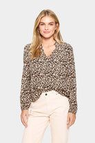Saint Tropez Eda Printed Blouse - Black Reg Leo