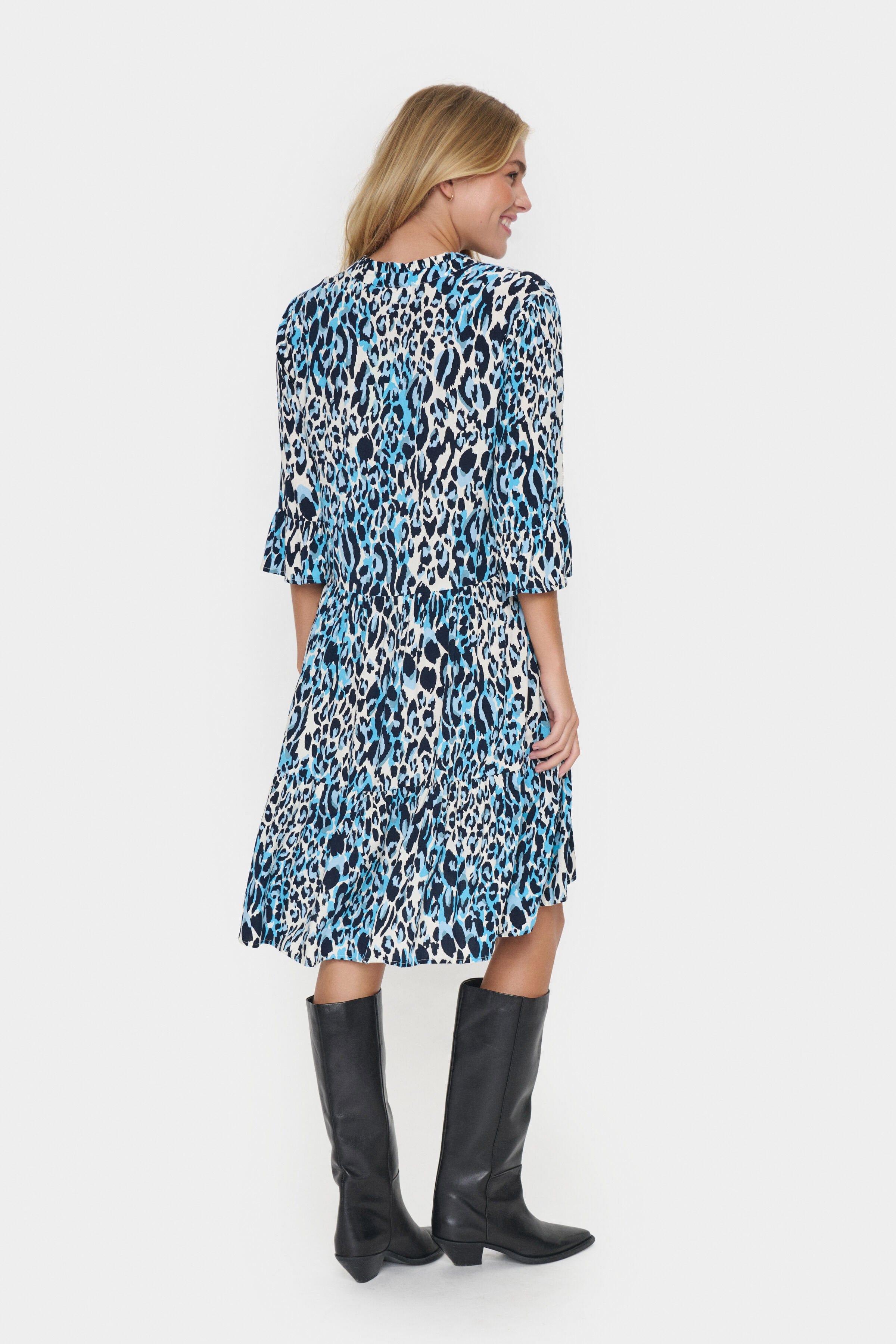 Saint Tropez Eda Printed Dress - Baby's Breath Blue Animal