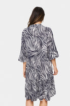 Saint Tropez Eda Printed Dress - Baritone Leaves Strokes