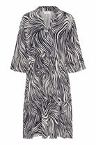 Saint Tropez Eda Printed Dress - Baritone Leaves Strokes