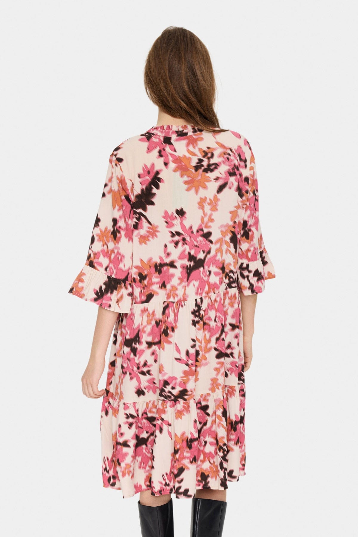 Saint Tropez Eda Printed Dress - Gray Chateau Blooms