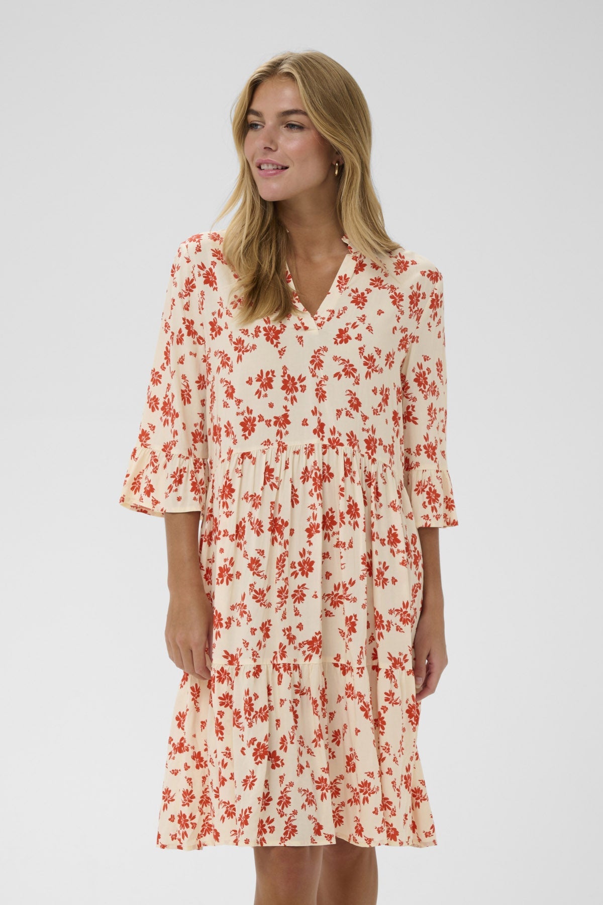 Saint Tropez Eda Printed Dress - Seedpearl Valiant Daisy