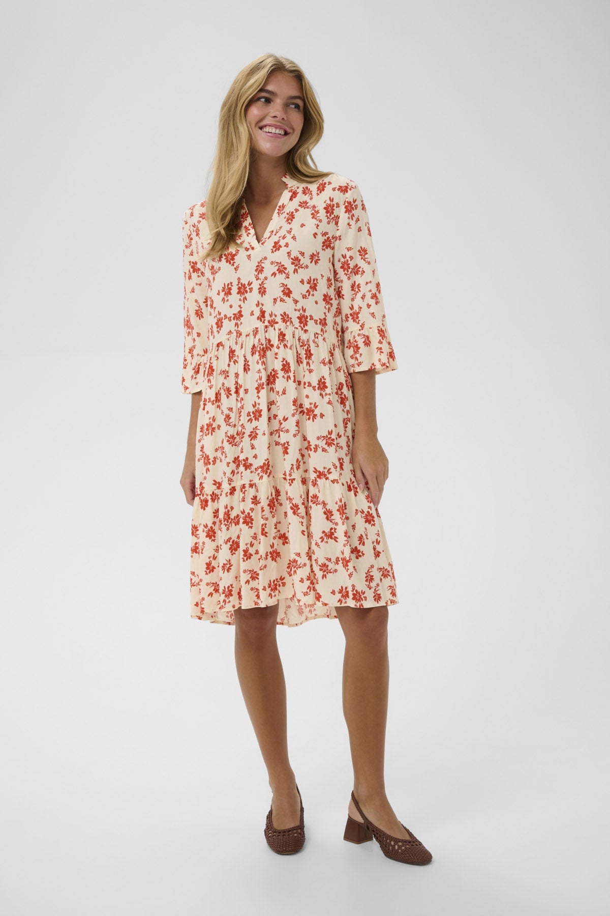 Saint Tropez Eda Printed Dress - Seedpearl Valiant Daisy