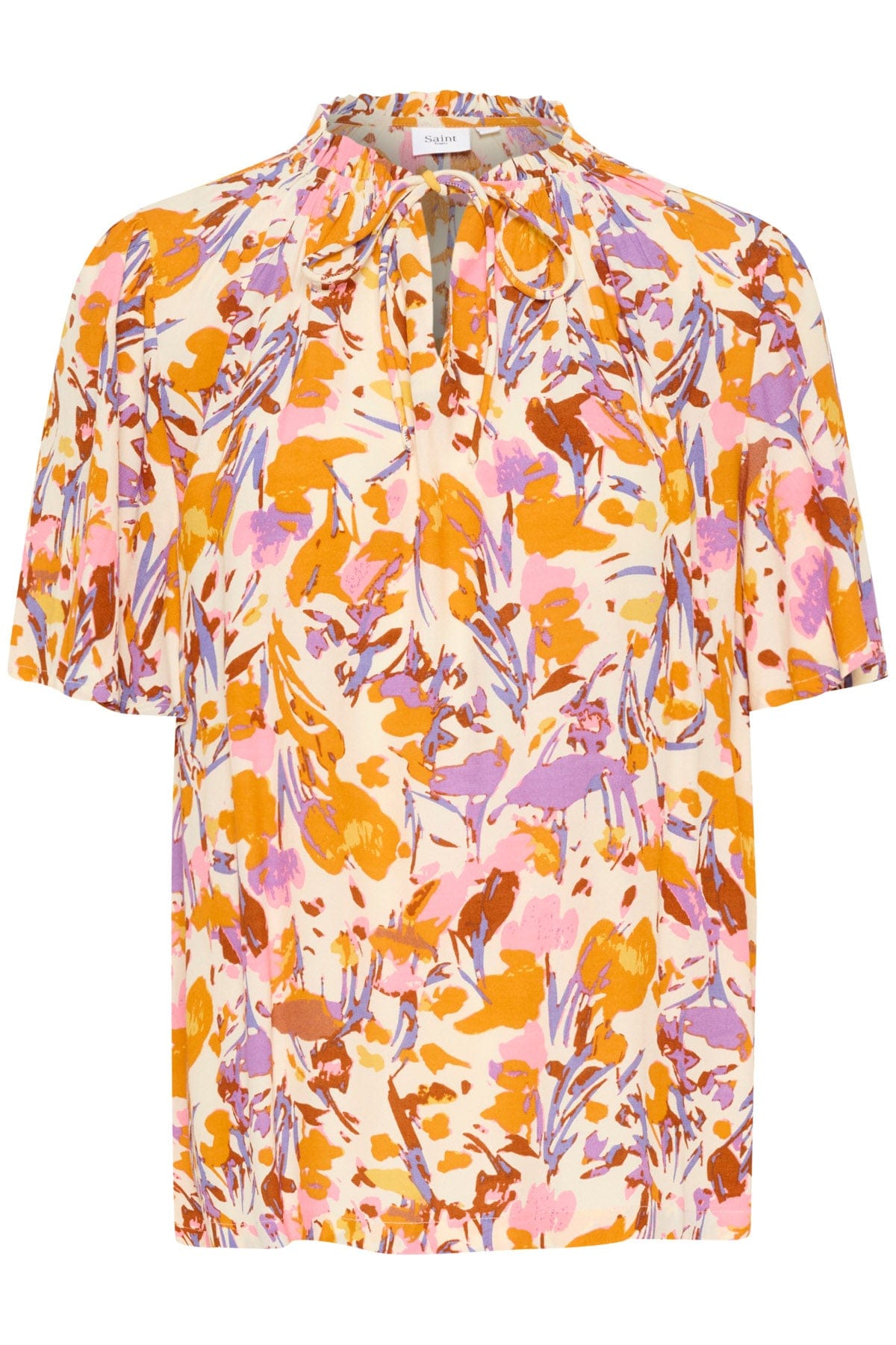 Saint Tropez Eiko Short Sleeve Blouse - Ice Flower Art