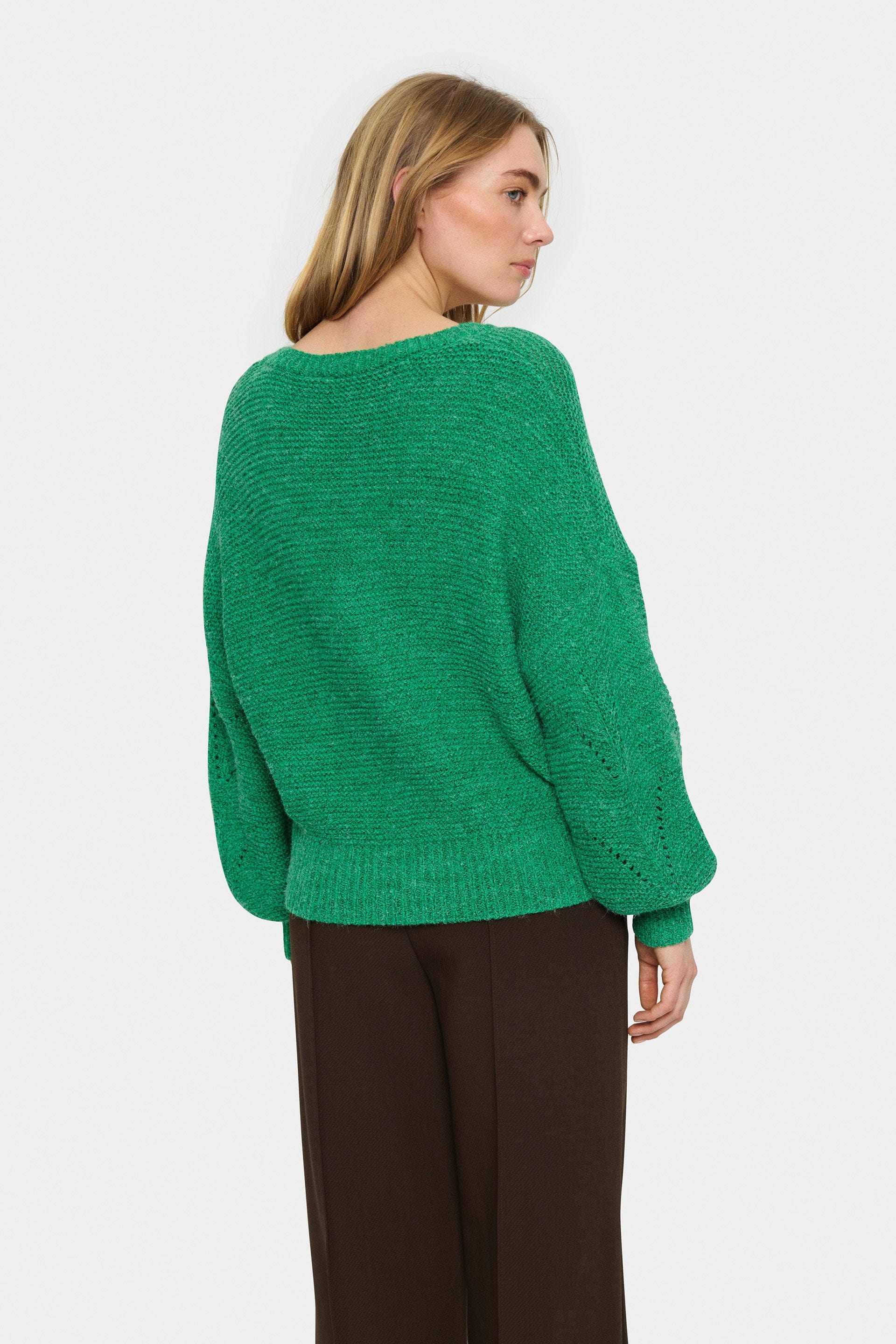 Saint Tropez Felia Relaxed Fit Jumper - Gumdrop Green Melange