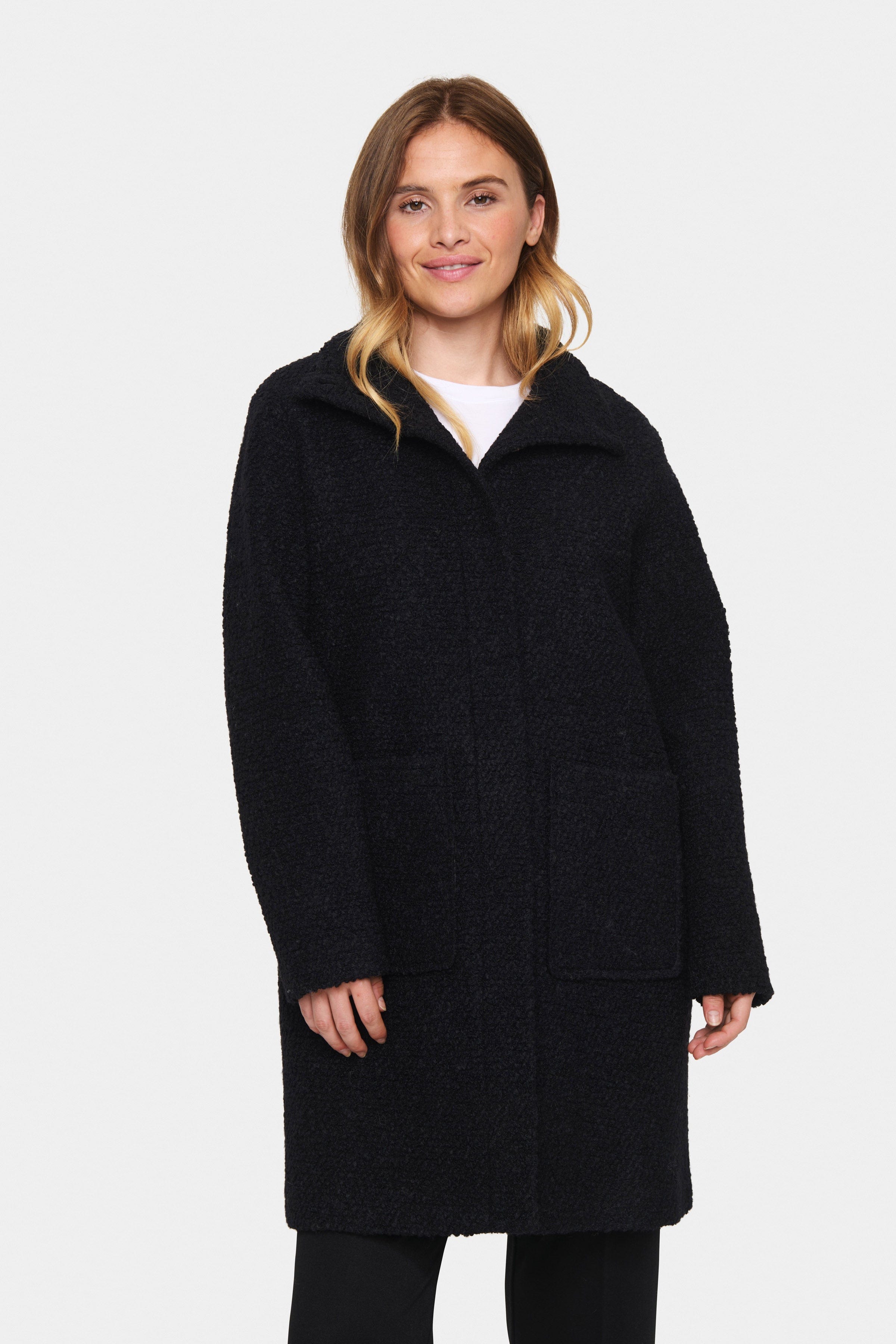 Saint Tropez Ferddy Wool Blend Coat - Black