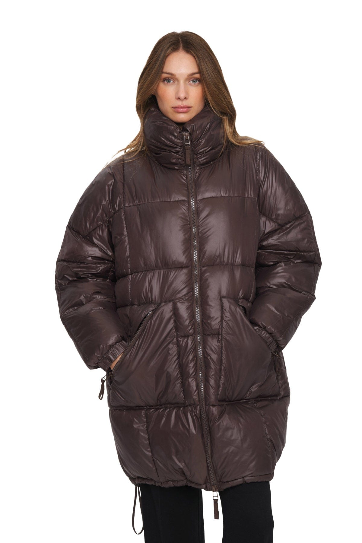 Saint Tropez Florine Puffer Coat - Dark Oak