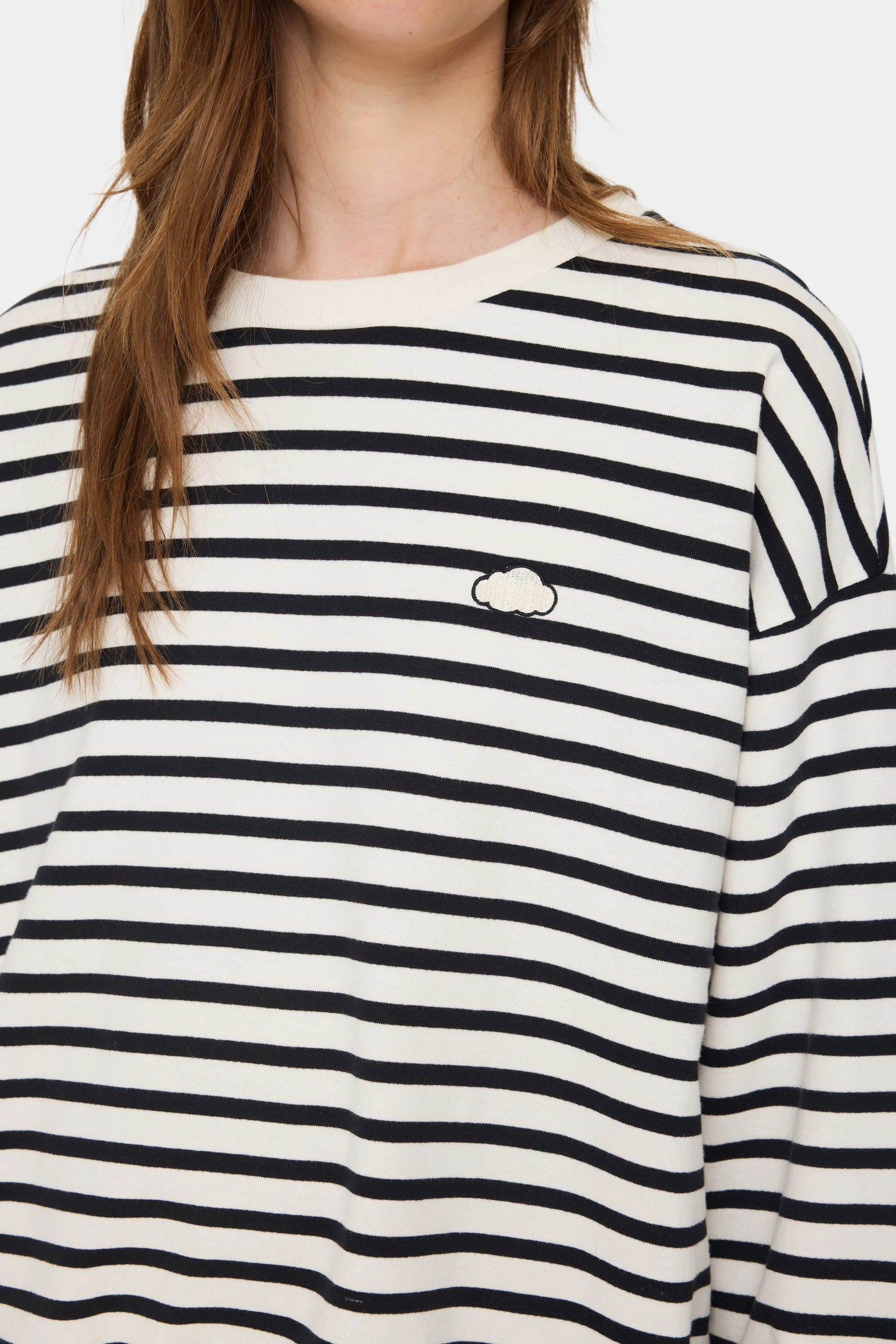 Saint Tropez Gila Stripe Sweatshirt - Ice