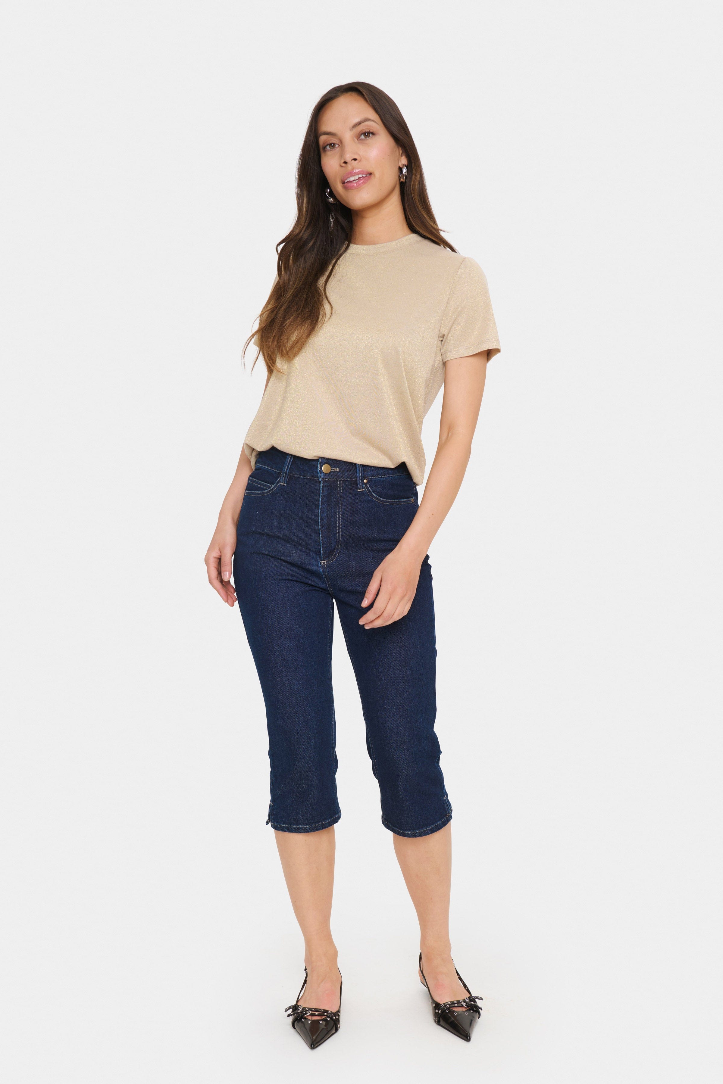 Saint Tropez Haga Lurex T-Shirt - Kelp