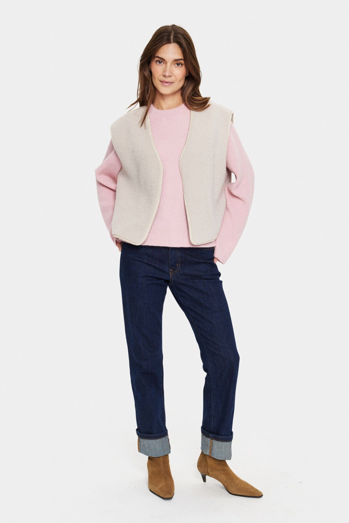 Saint Tropez Icaria Teddy Gilet - Creme