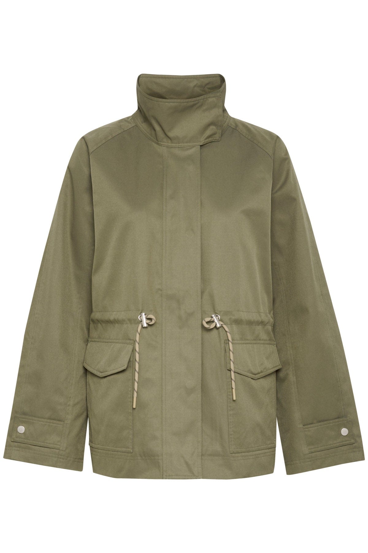 Saint Tropez Idris Cotton Blend Utility Jacket - Musk