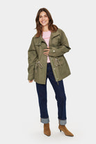 Saint Tropez Idris Cotton Blend Utility Jacket - Musk