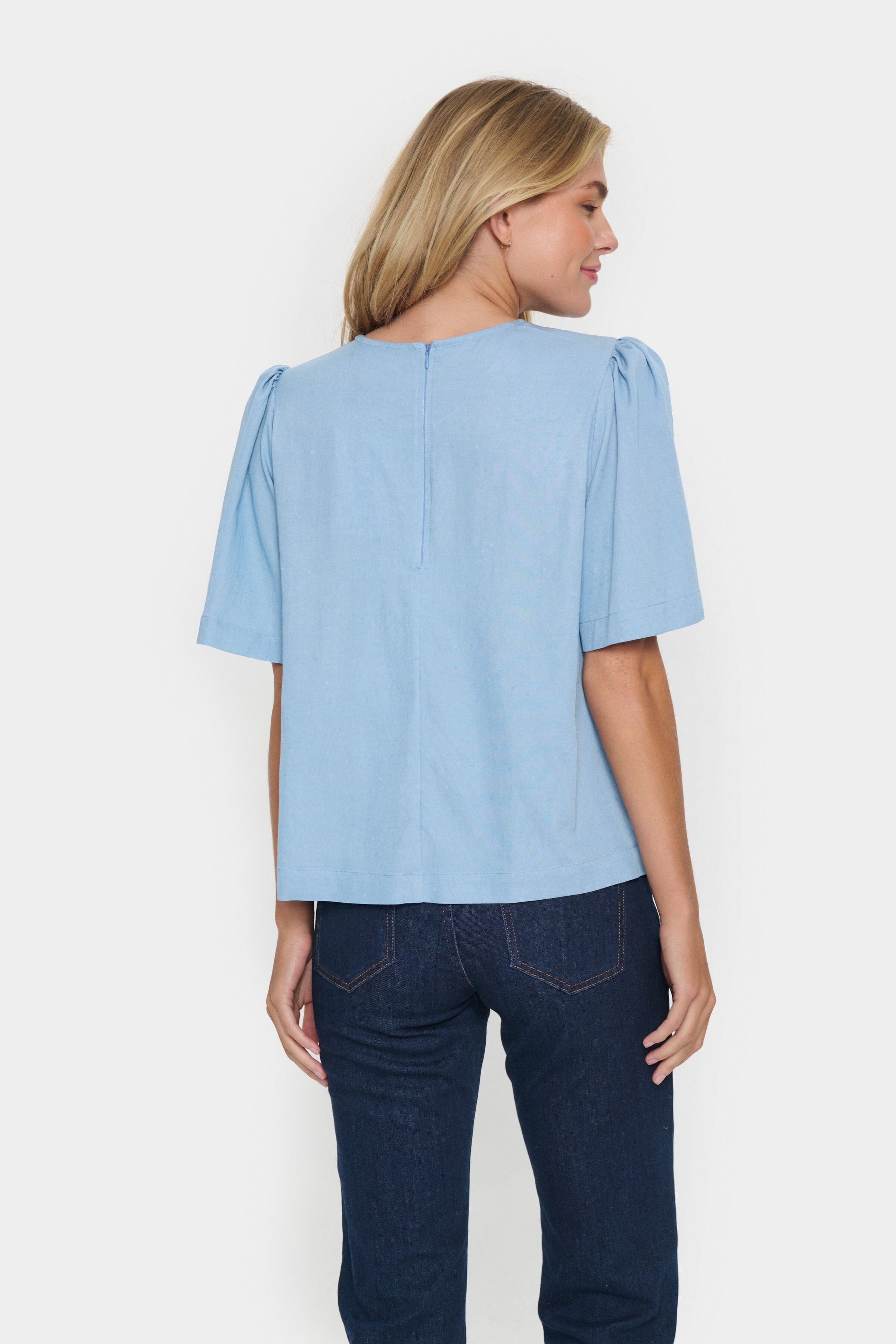 Saint Tropez Jarlien Flutter Sleeve Top - Airy Blue