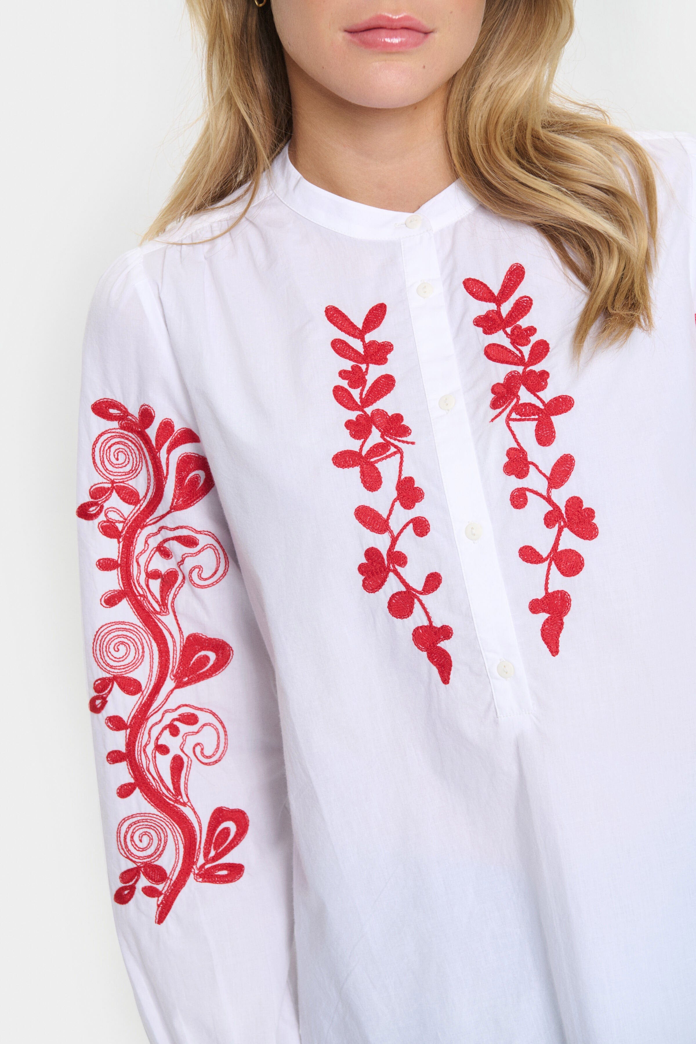 Saint Tropez Jesabel Embroidered Detail Shirt - Bright White