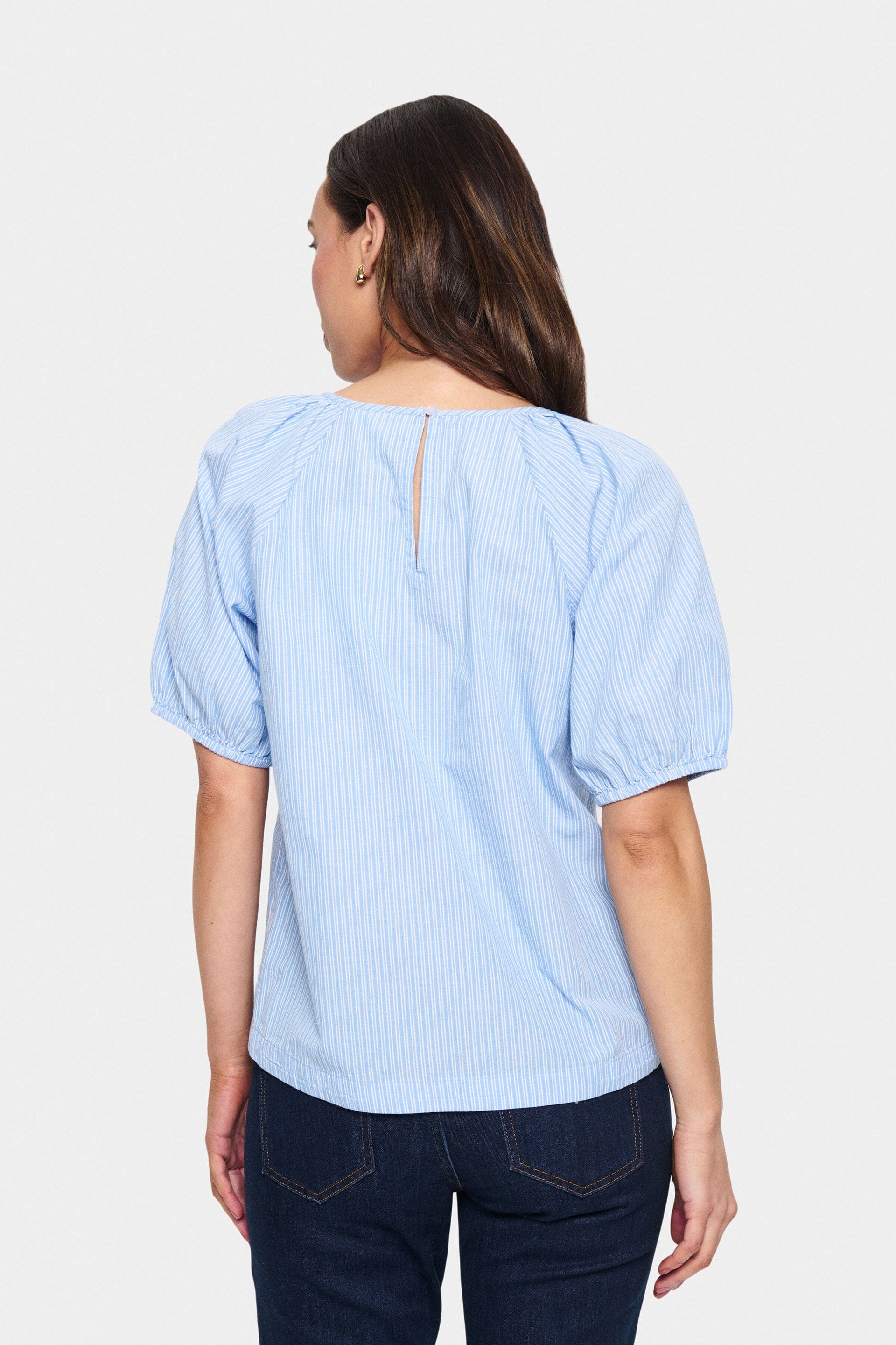 Saint Tropez Josefia Top - Airy Blue Ice Stripe