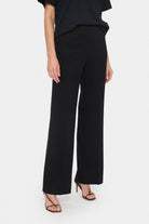 Saint Tropez Kaileen Elasticated Waist Wide Leg Trousers - Black