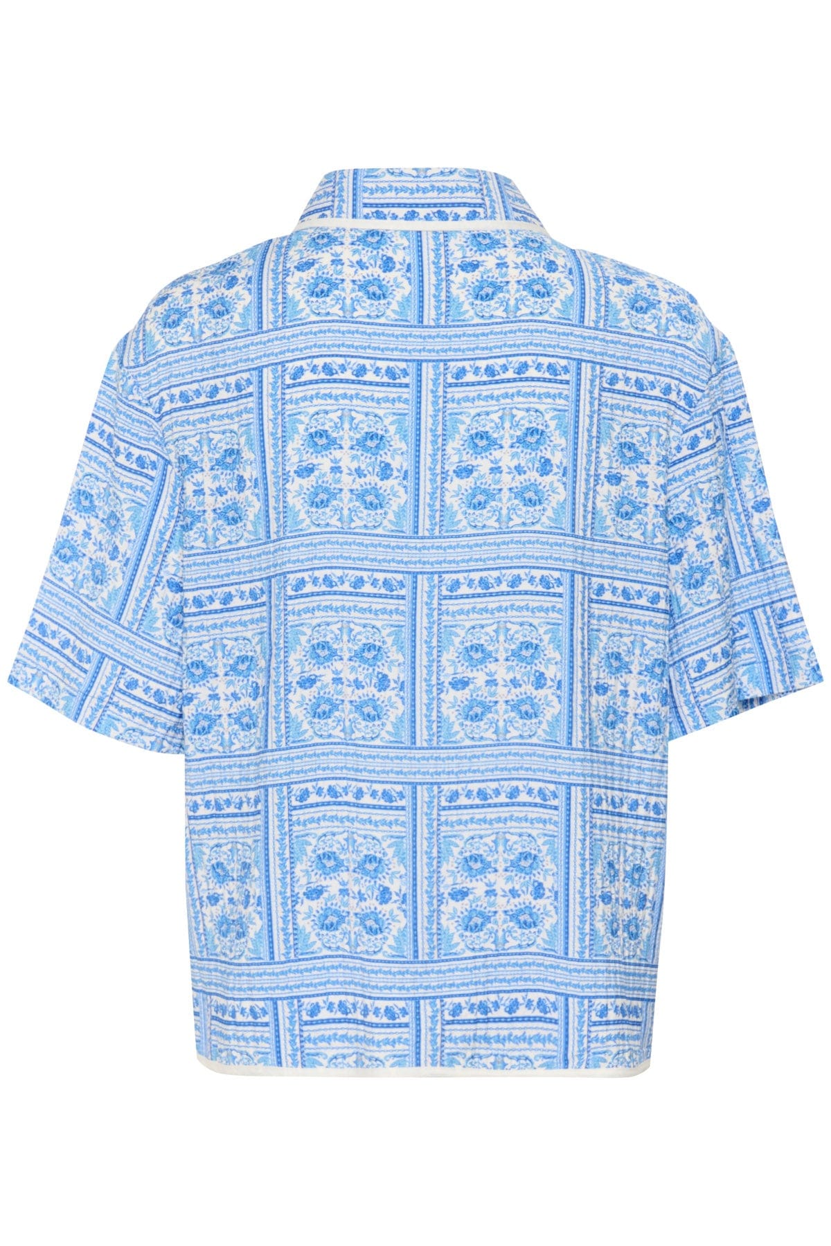 Saint Tropez Kaisa Printed Short Sleeve Shirt - Campanula Paisley Squares