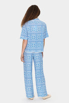 Saint Tropez Kaisa Printed Short Sleeve Shirt - Campanula Paisley Squares