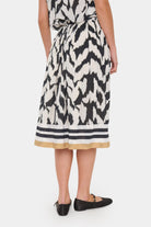 Saint Tropez Kelsie Printed Skirt - Black Monochrome Strokes